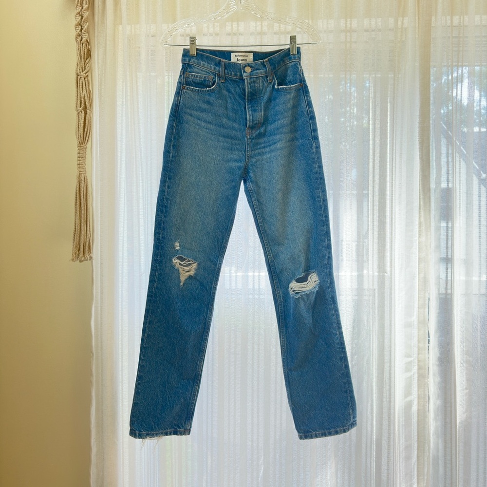 Reformation Cynthia High Rise Straight Jeans